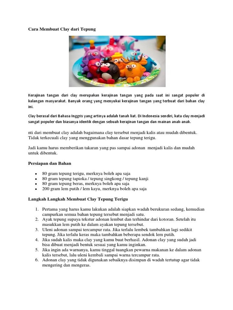 Cara Membuat Clay Dari Tepung | PDF