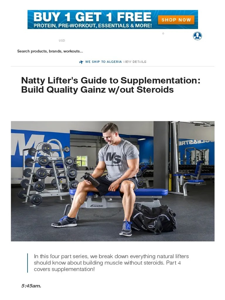Natty Lifter's Guide To Supplementation Build Quality Gainz W Out Steroids PDF Dietary