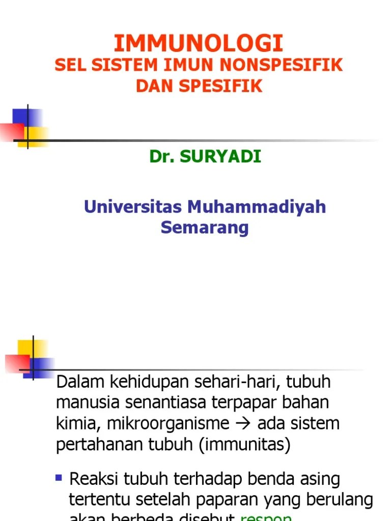 Sistem Imun Spesifik dan Non Spesifik