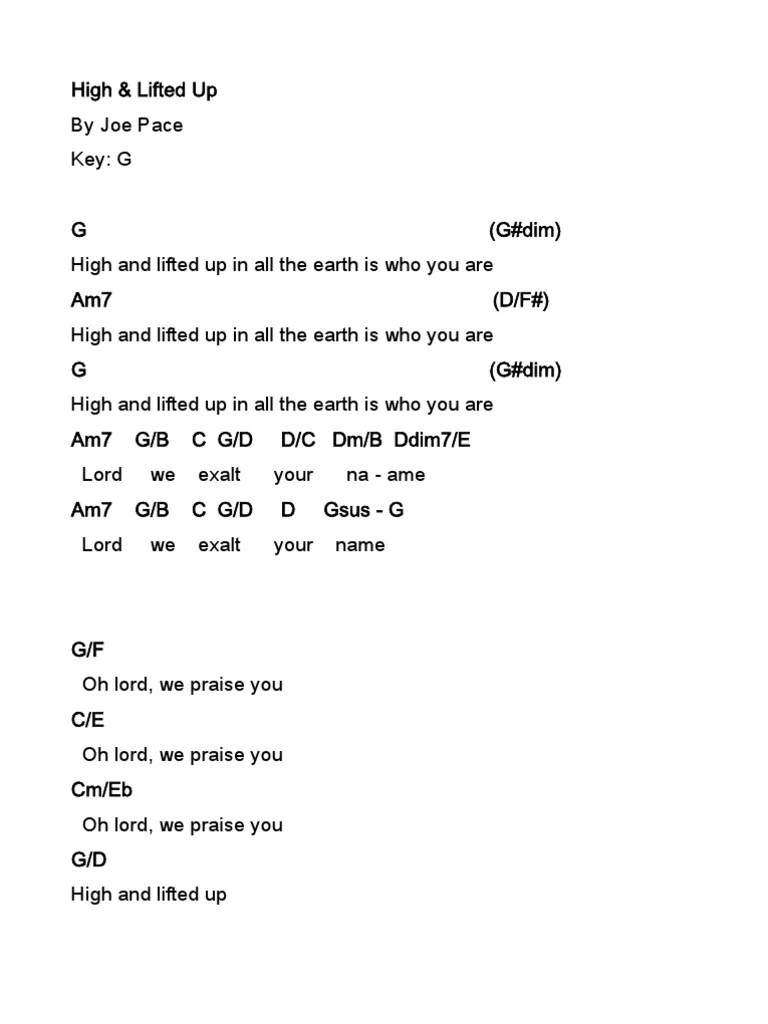 High &amp; Lifted Up (Chords)