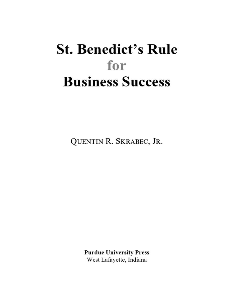 Rules of St. Benedict PDF PDF Monasticism Catholic Church