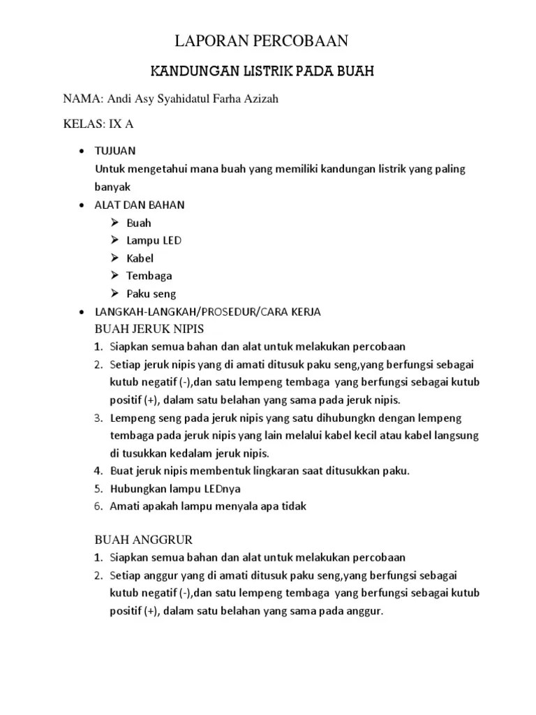 Laporan Percobaan | PDF