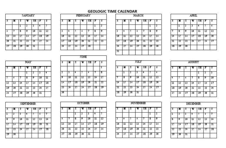 A Visual Representation of Geological Time A Geologic Time Calendar PDF