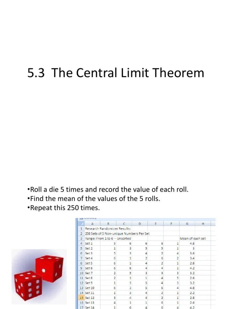 Central Limit Theorem 2 PDF Mean Standard Deviation