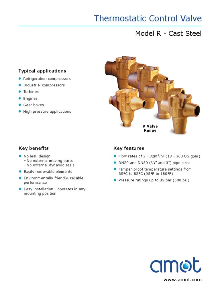 AMOT Datasheet R Temp Control Valves 0514 Rev1 PDF Viscosity Valve
