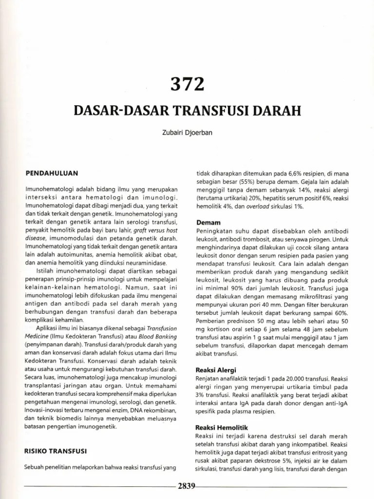 Dasar Transfusi Darah | PDF