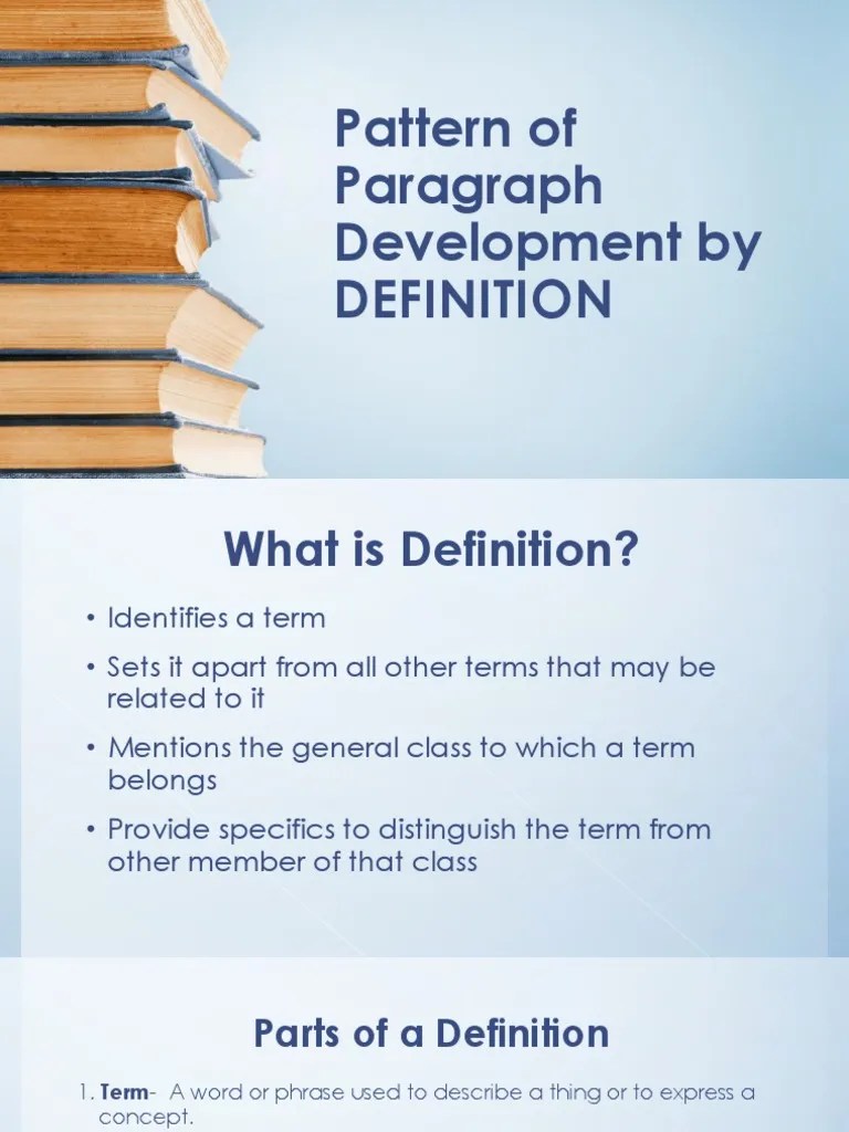 Patterns of Paragraph Development by Definition | PDF | Definition |  Question