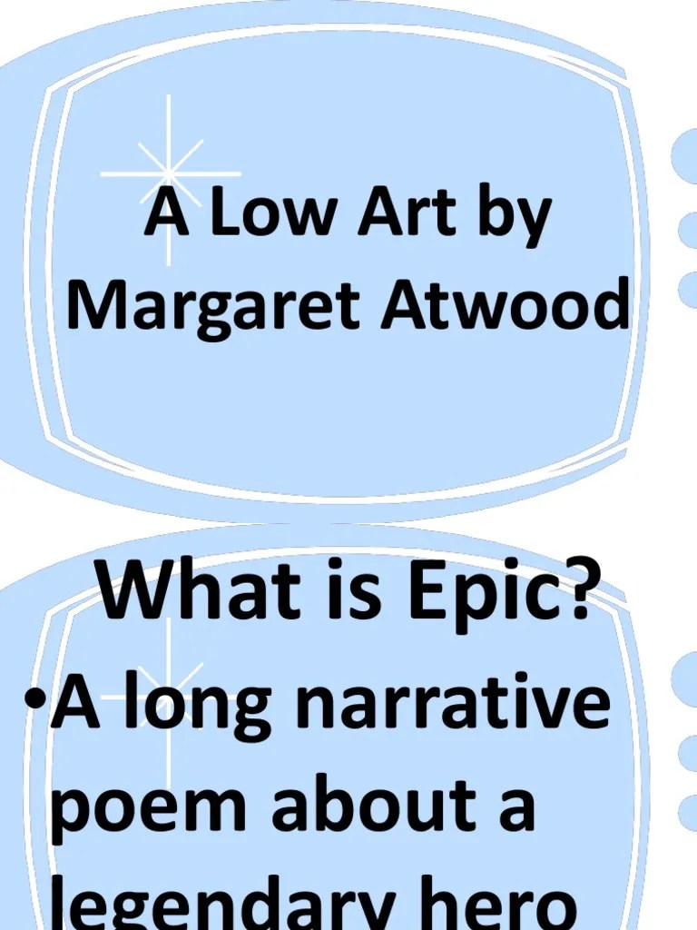 A Low Art by Margaret Atwood PDF