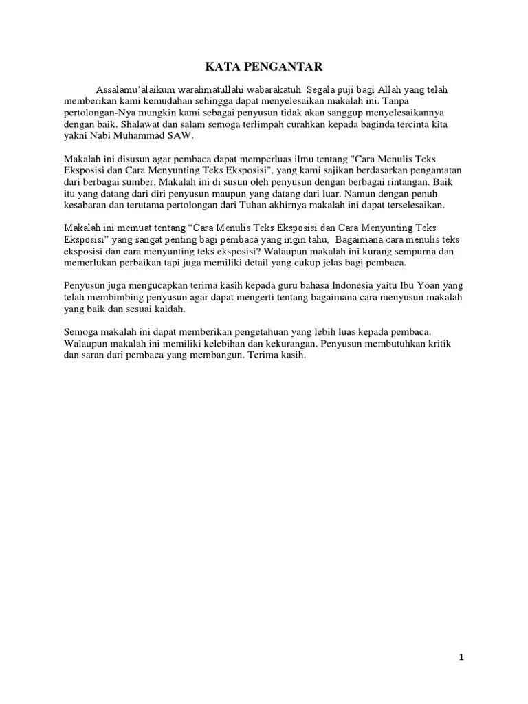 Makalah Teks Eksposisi | PDF