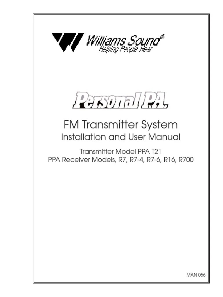 FM Transmitter System: Installation and User Manual | PDF | Microphone