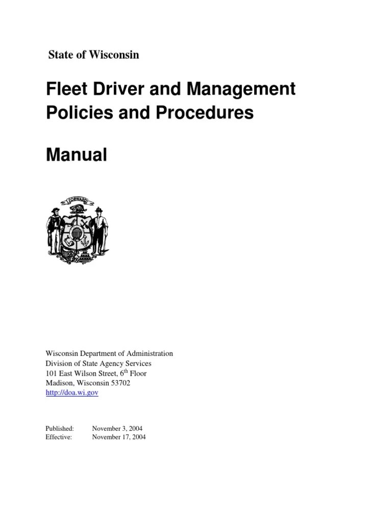 Fleet Driver and Management Policies and Procedures Manual Employee
