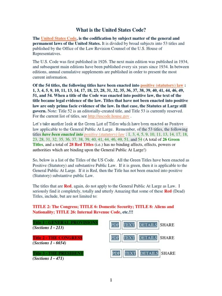 What Is The United States Code PDF United States Code Government