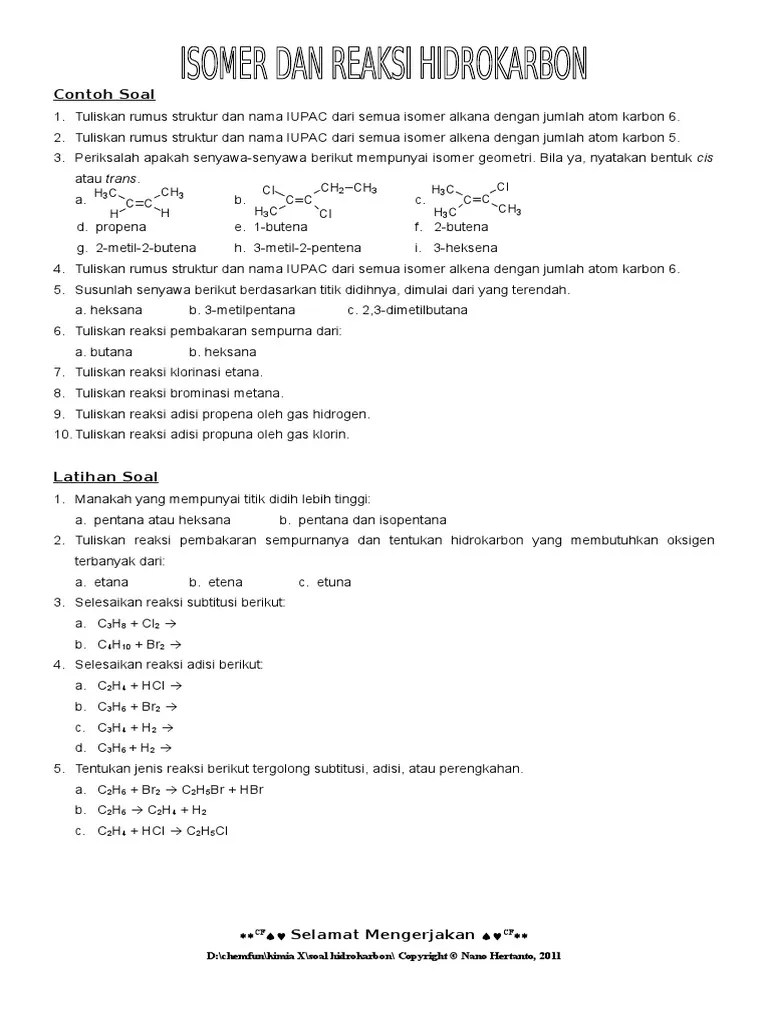 Isomer Dan Reaksi Hidrokarbon | PDF