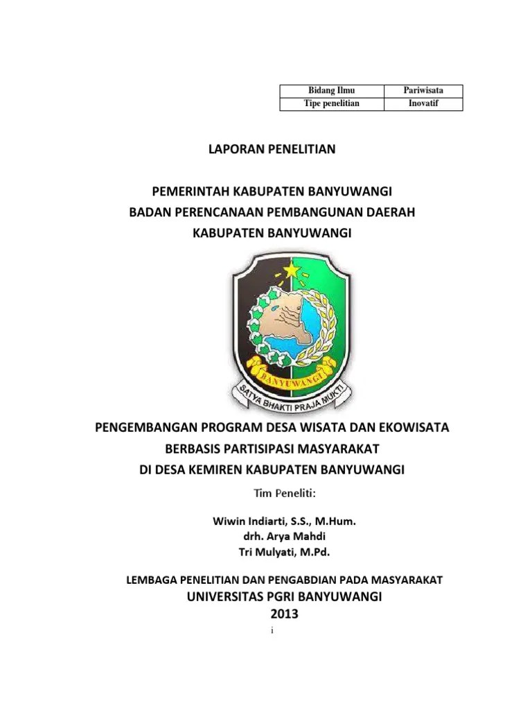Pengembangan Program Desa Wisata Dan Eko PDF | PDF