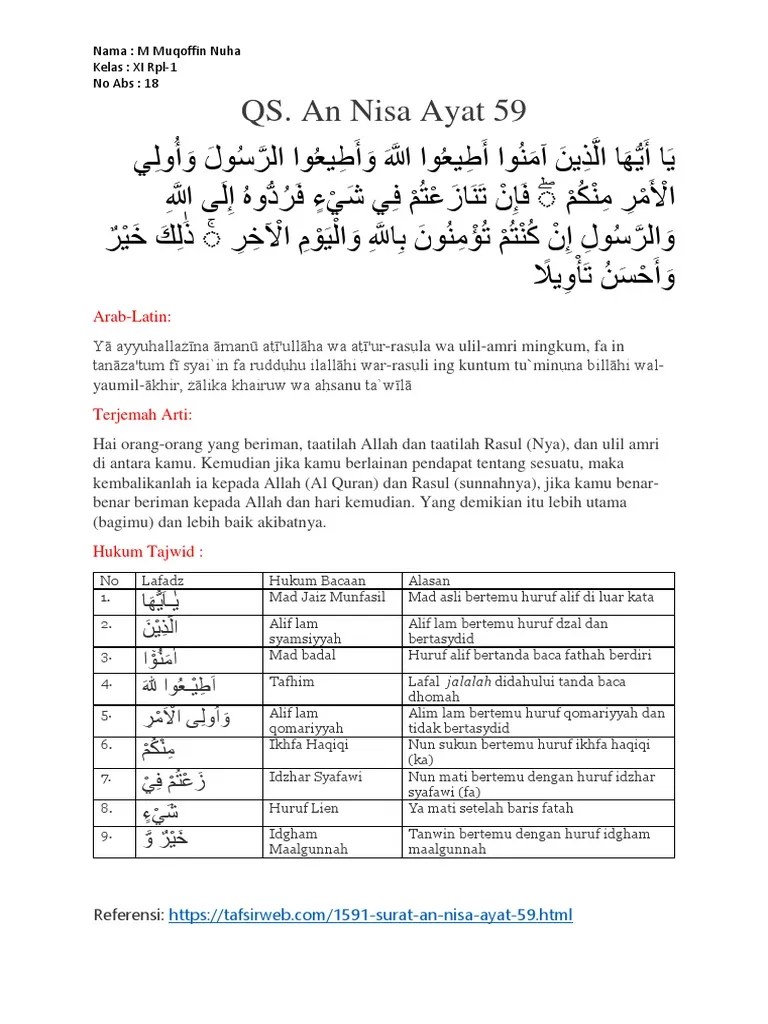Surat Al Maidah Dan An Nisa Beserta Tajwidnya | PDF