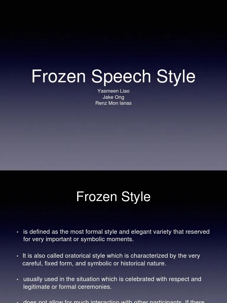 Frozen Speech Style PDF
