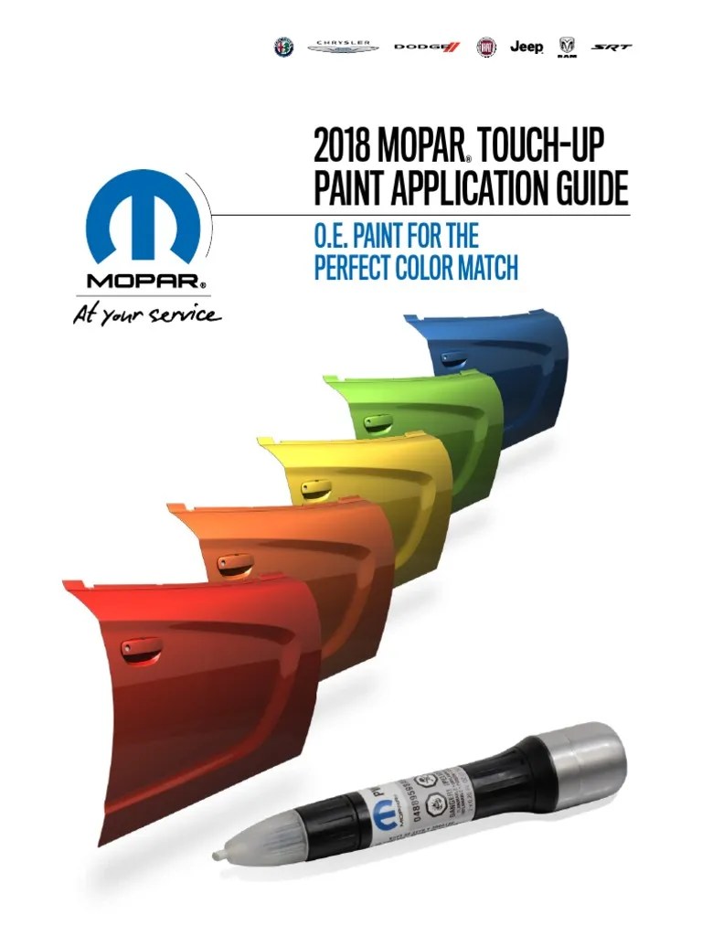 Mopar Touch Up Paint 2018 PDF Paint Color