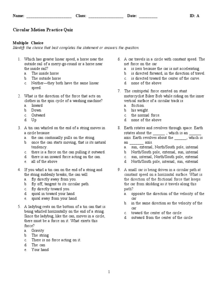 circular_motion_practice_quiz.pdf Acceleration Speed