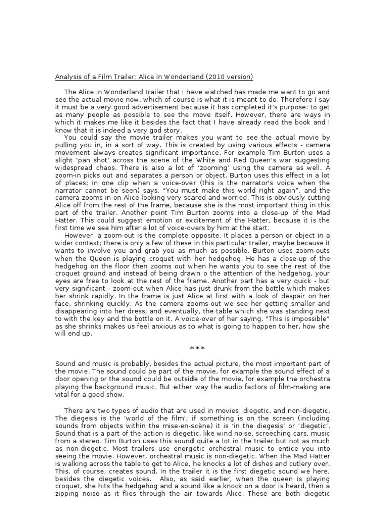 Alice in Wonderland Essay Leisure