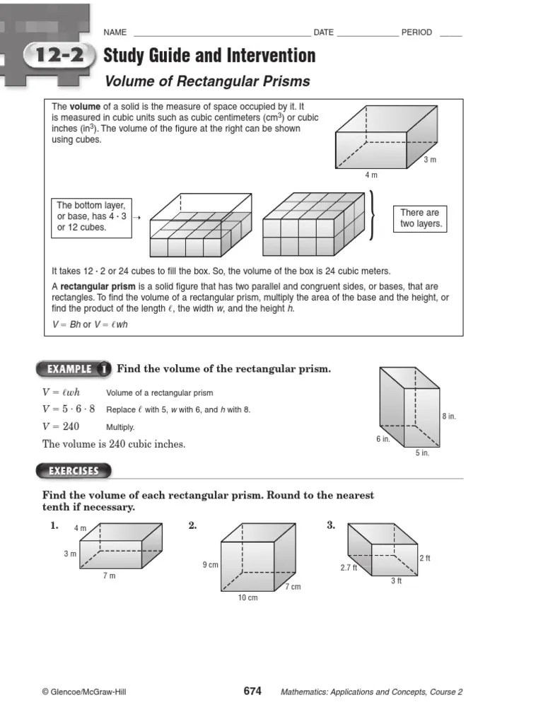 Volume of a Rectangular Prism Worksheet | Area | Volume | Free 30-day