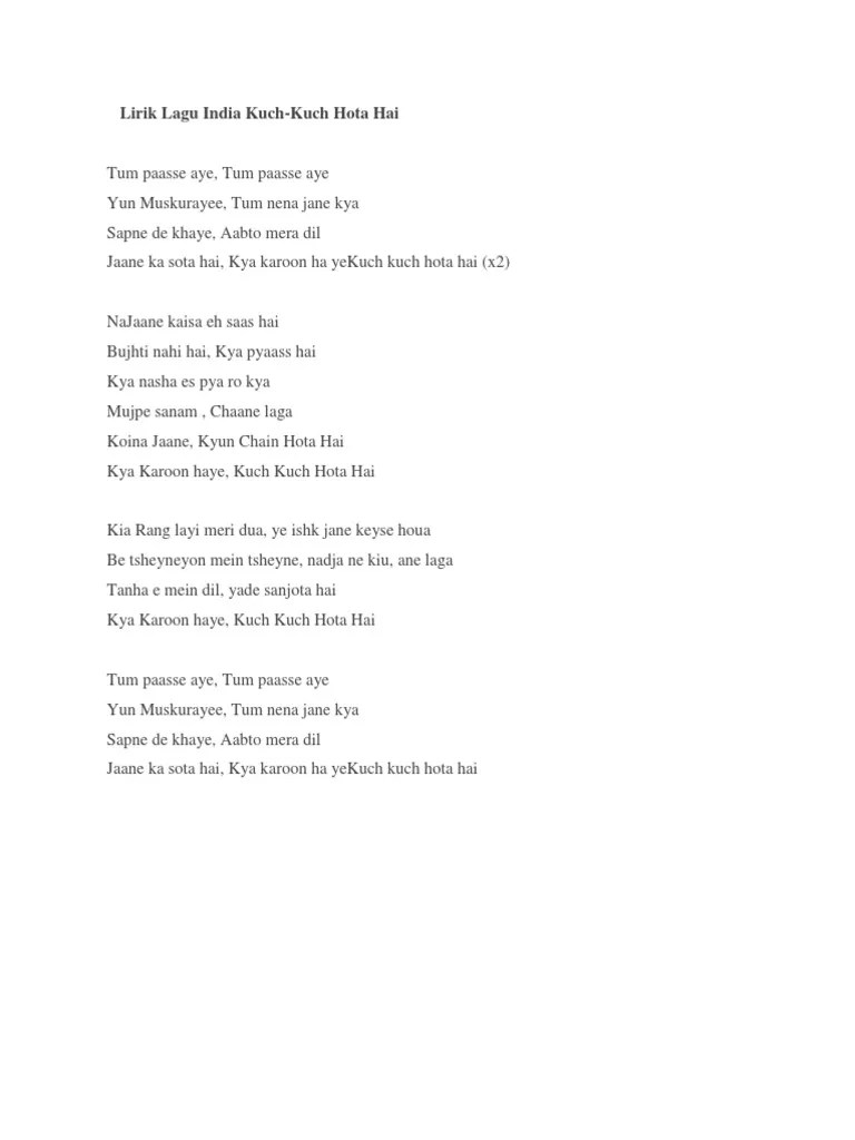 Lirik Lagu India Kuch | PDF