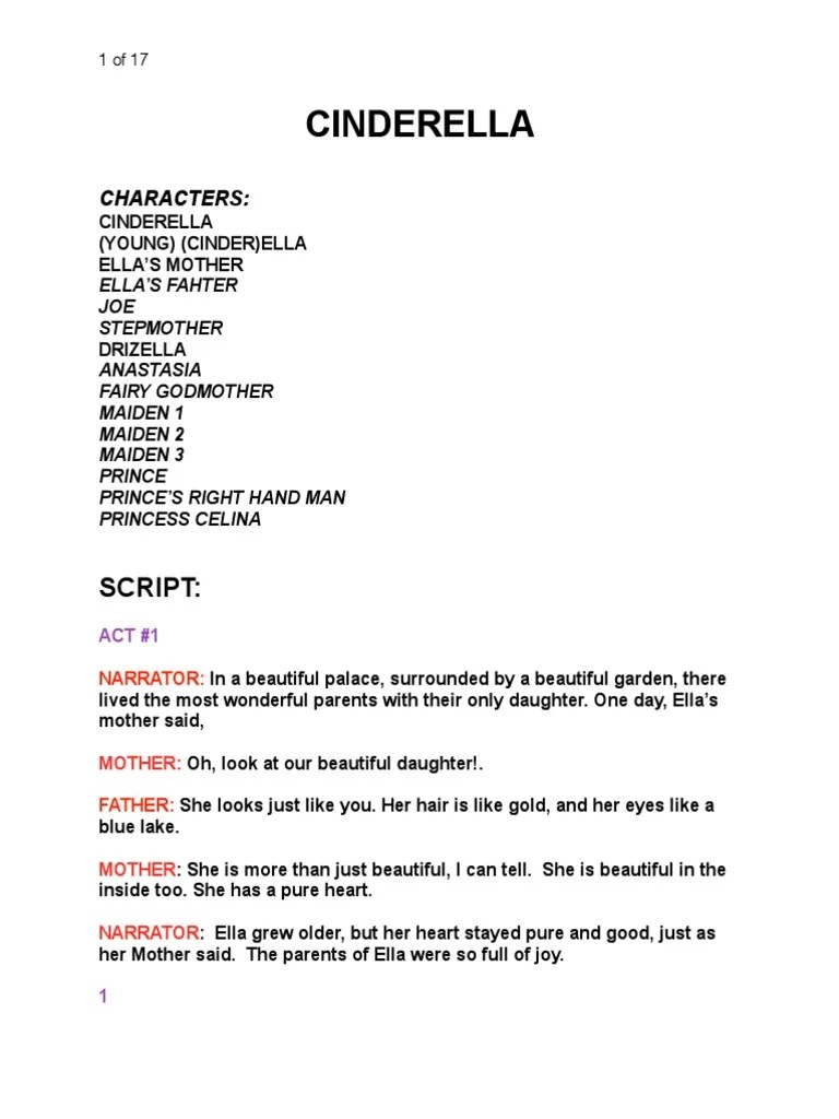 Cinderella Script PDF PDF Cinderella