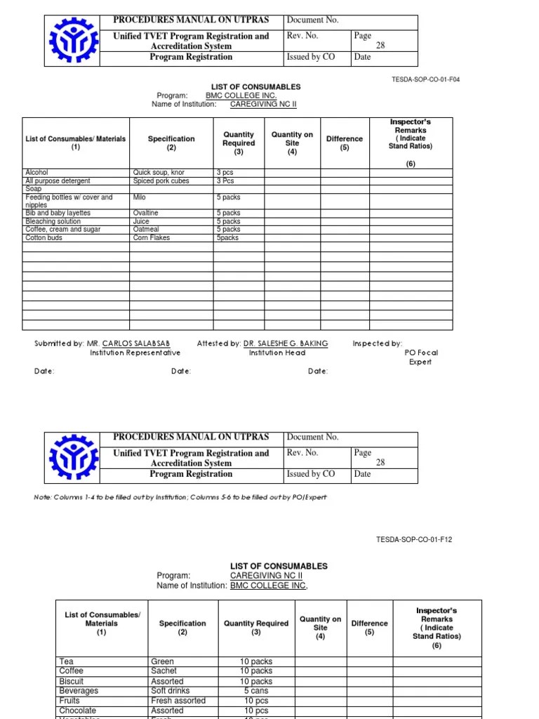 NEW FORMS Caregiving List of Instructional Materials PDF Health