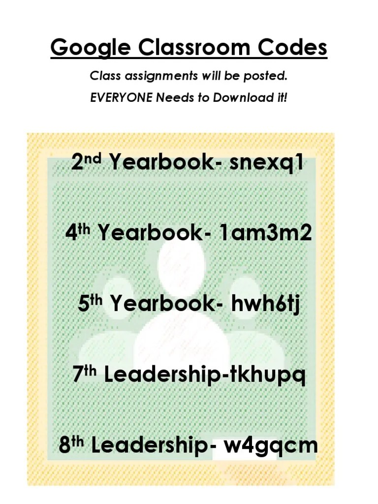 classroom codes