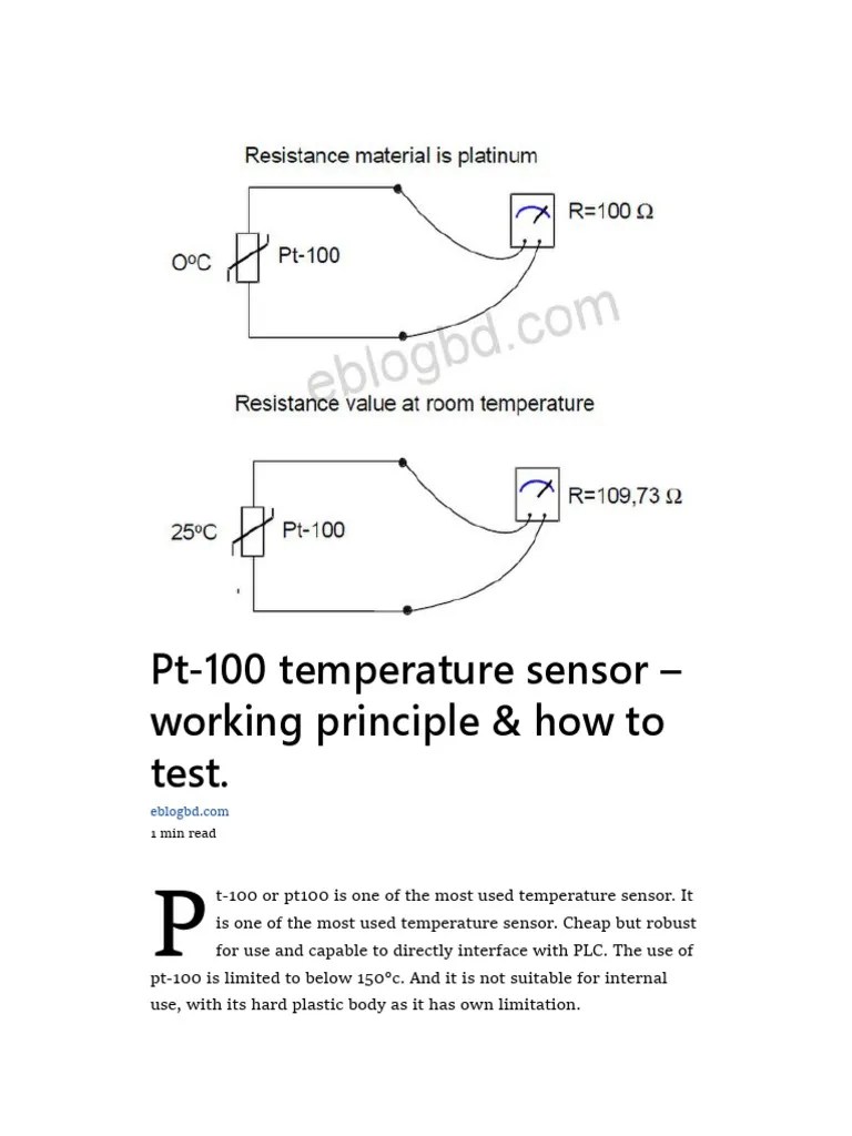 Pt100 Temperature Sensor Working Principle & How To Test PDF