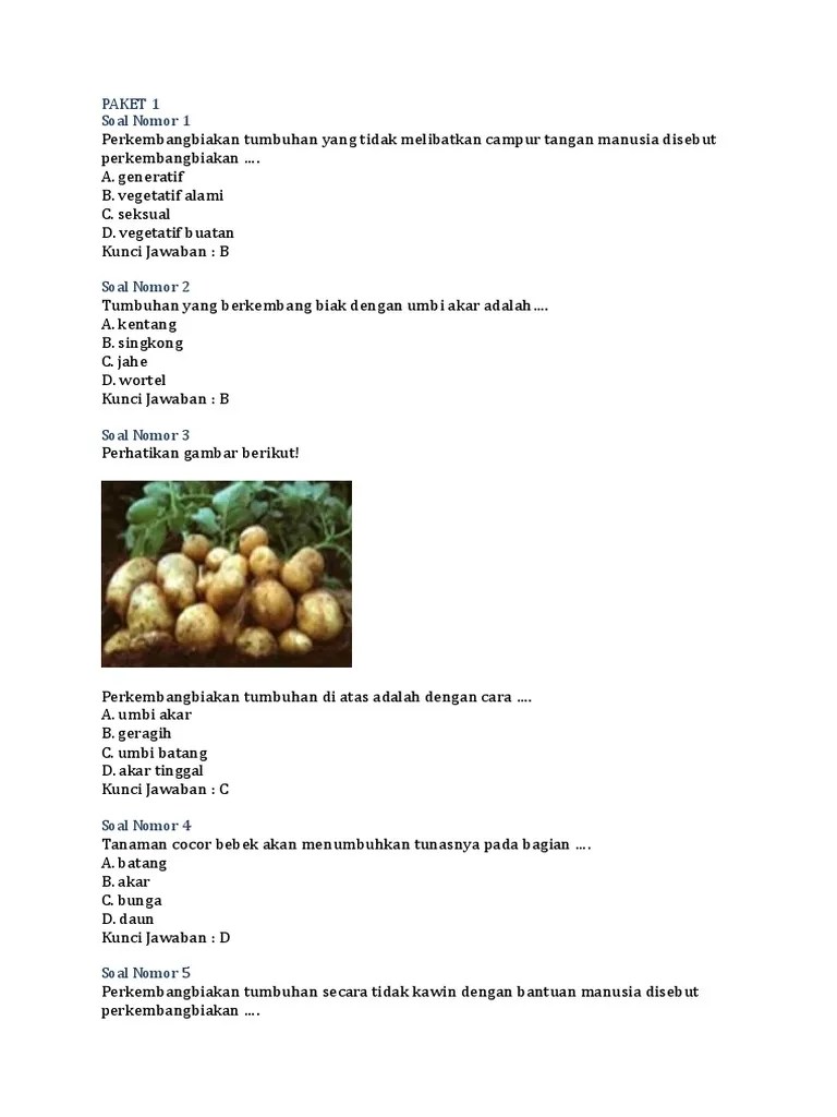 Kelas 9 Soal Perkembangbiakan Tumbuhan Dan Hewan PDF | PDF