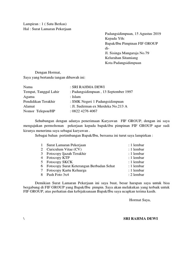 Contoh Surat Lamaran Dewi | Pdf