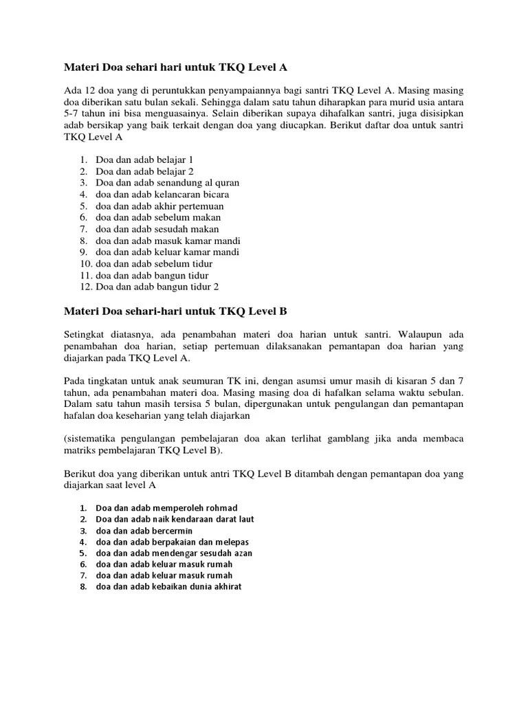 Hafalan Doa TPQ | PDF