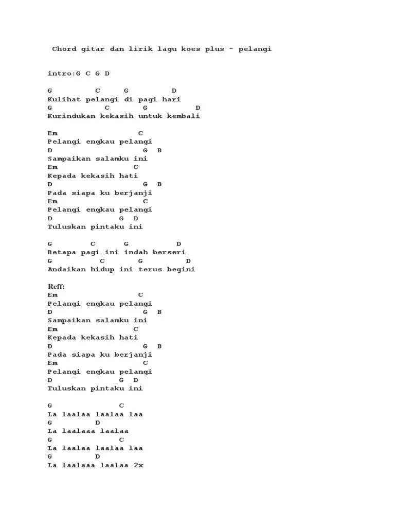 Chord Gitar Dan Lirik Lagu Koes Plus | PDF
