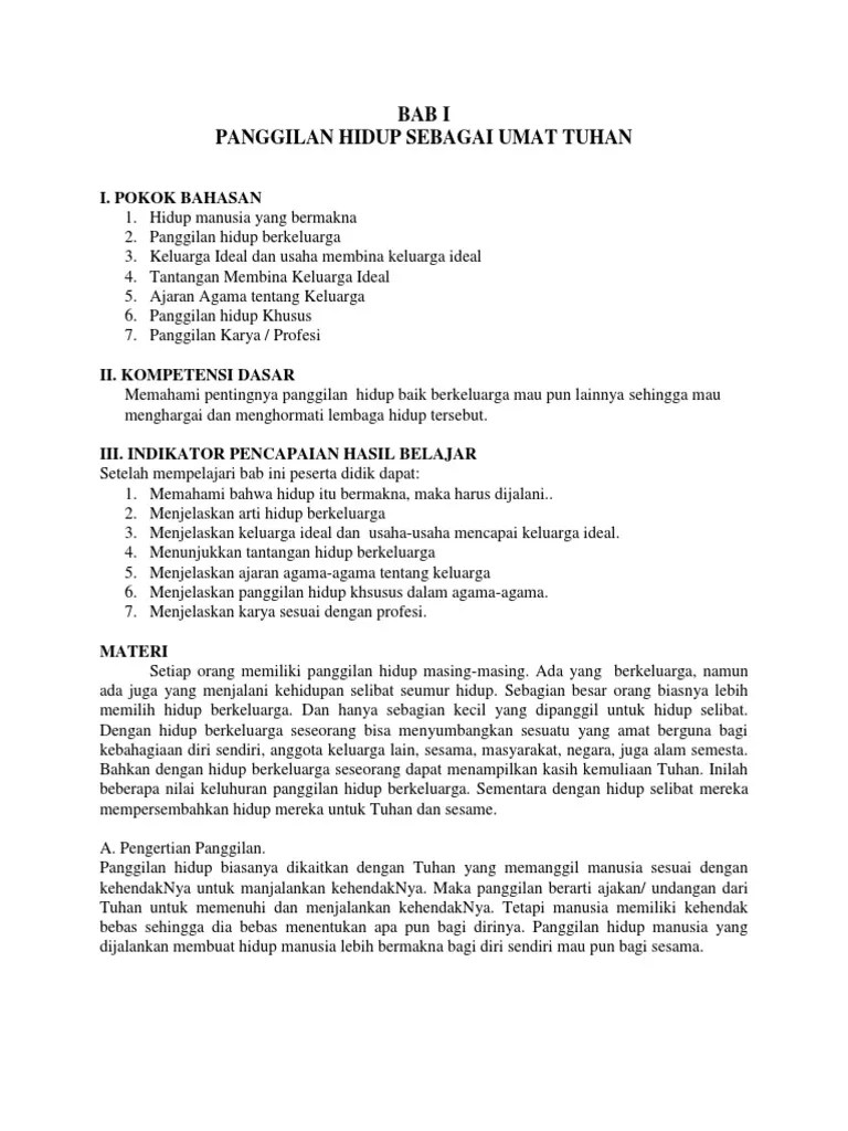 Bab 1 Panggilan Hidup Sebagai Orang Beragama | PDF