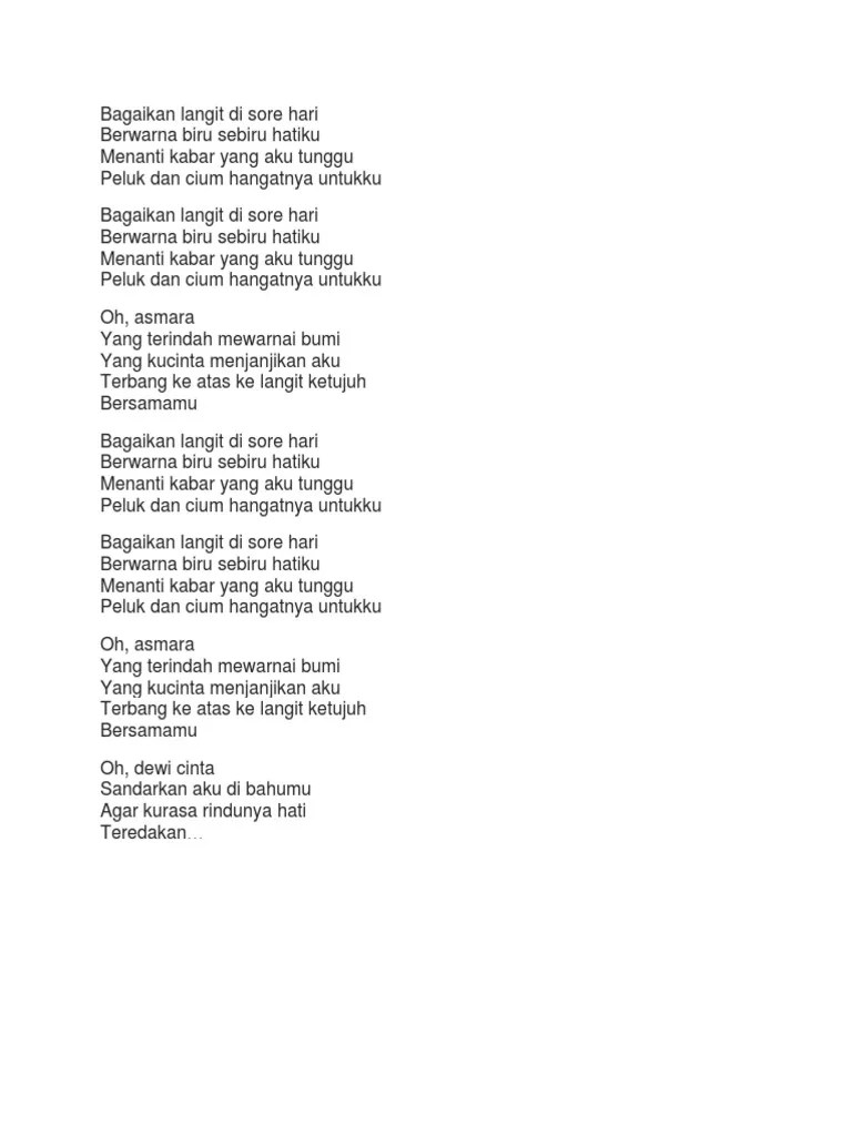 Lirik Lagu Bagikan Langit | PDF