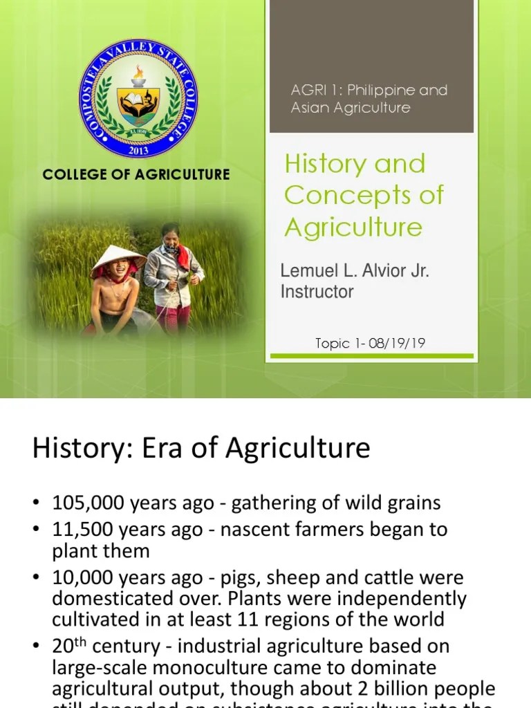 A1 History and Concepts of Agriculture PDF Cash Crop Green