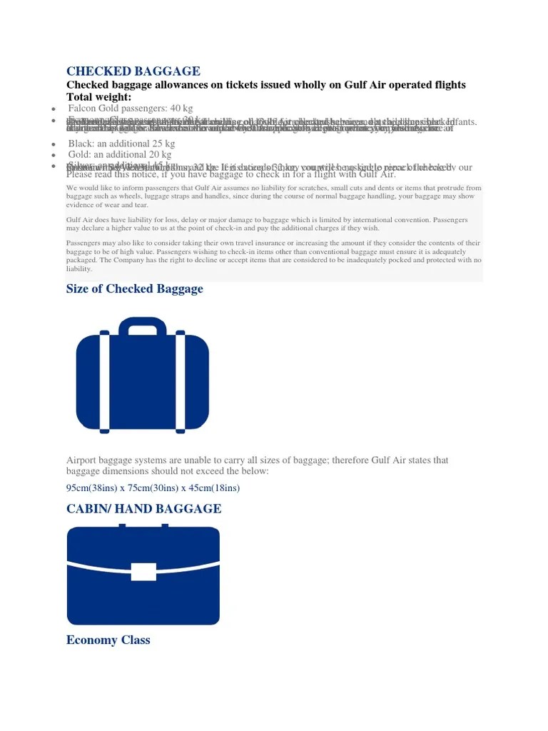 Checked Baggage Checked Baggage Allowances On Tickets Issued Wholly On