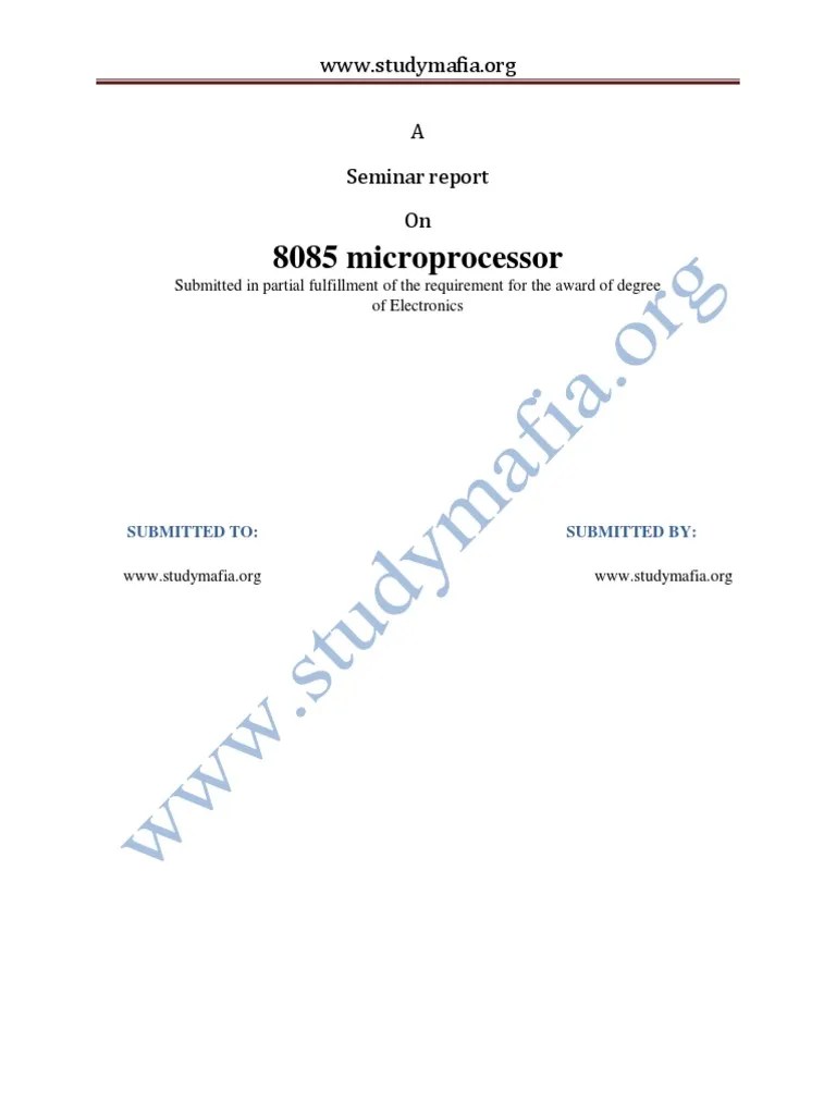 Ece 8085 Microprocessor PDF Report PDF Central Processing Unit