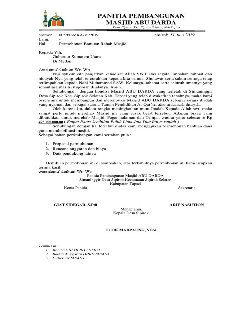 Contoh Rab Proposal Renovasi Masjid Contoh Makalah Terbaru 2021