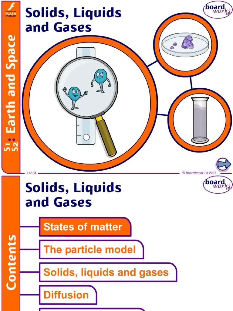 Solid Liquid Gas Grade 3 PDF Gases Diffusion