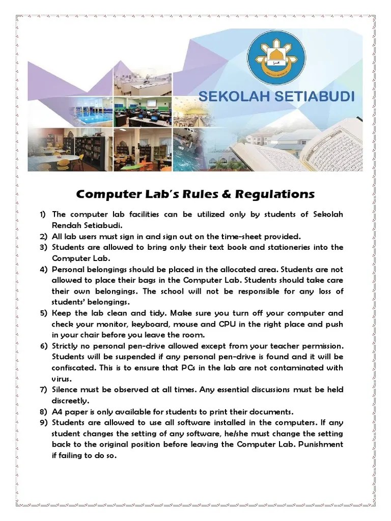 Computer Lab's Rules & Regulations PDF