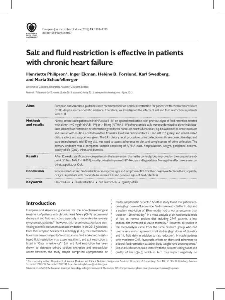 Philipson (2013) Salt and Fluid Restriction Is Effective in Patients