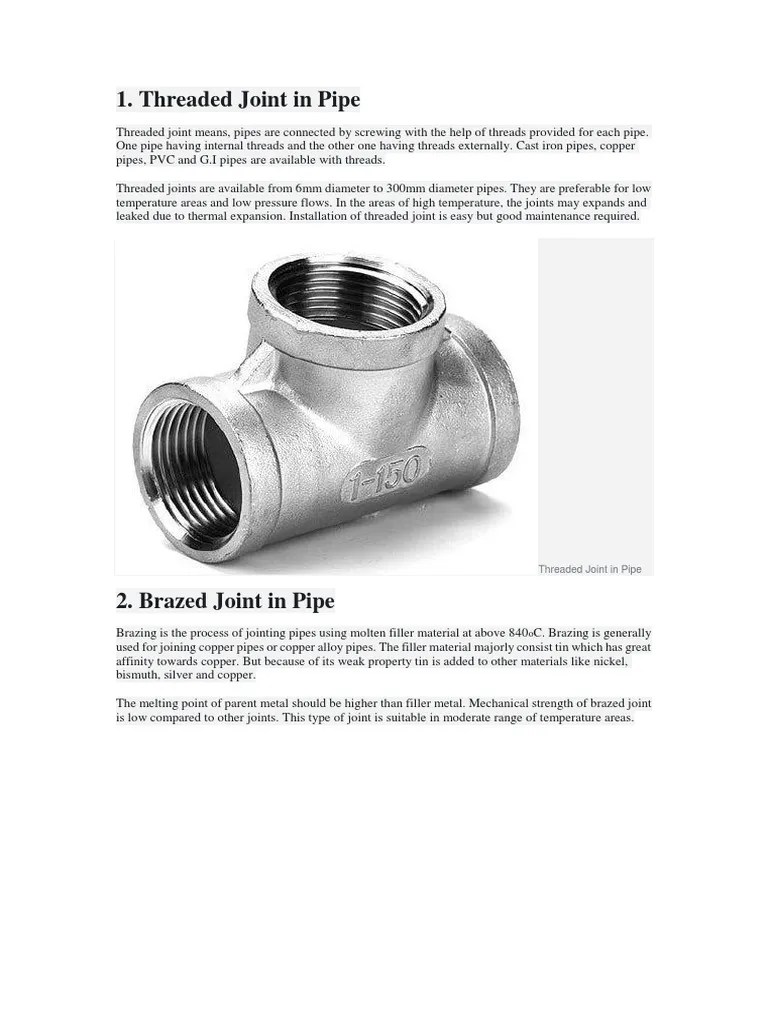 Threaded Joint in Pipe Plumbing Soldering