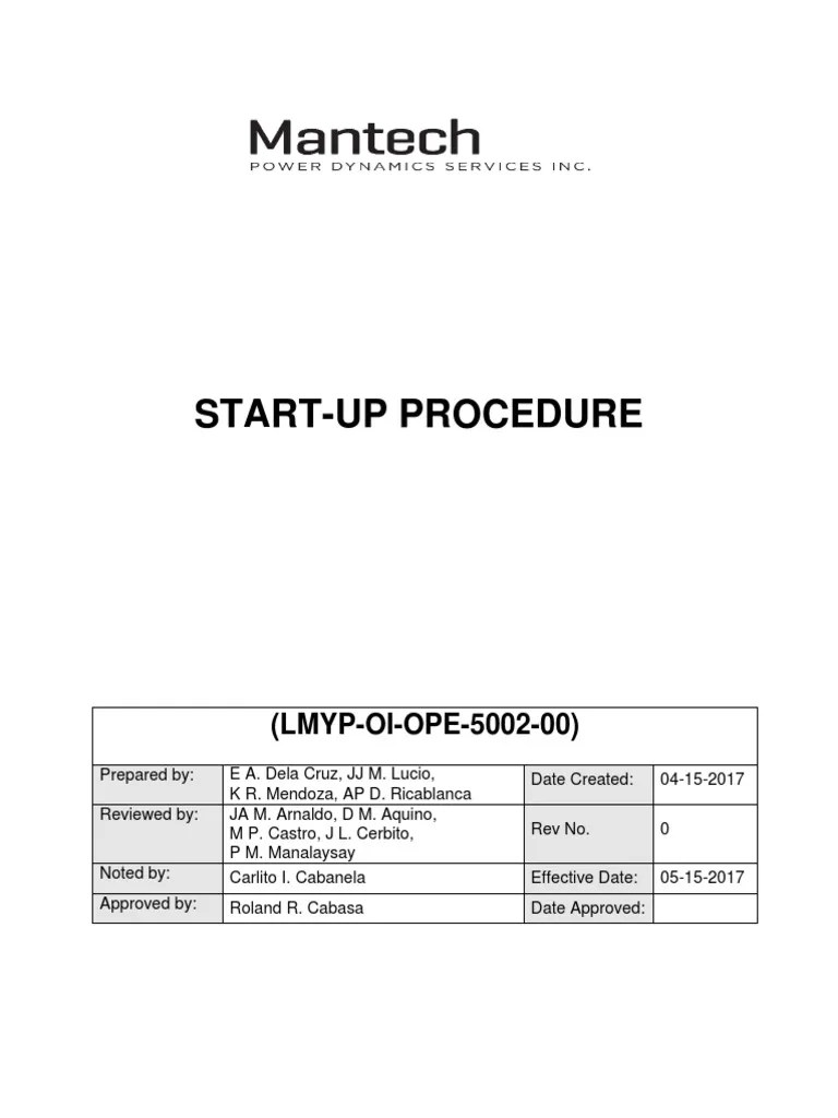 3 StartUp Procedure PDF Pump Boiler