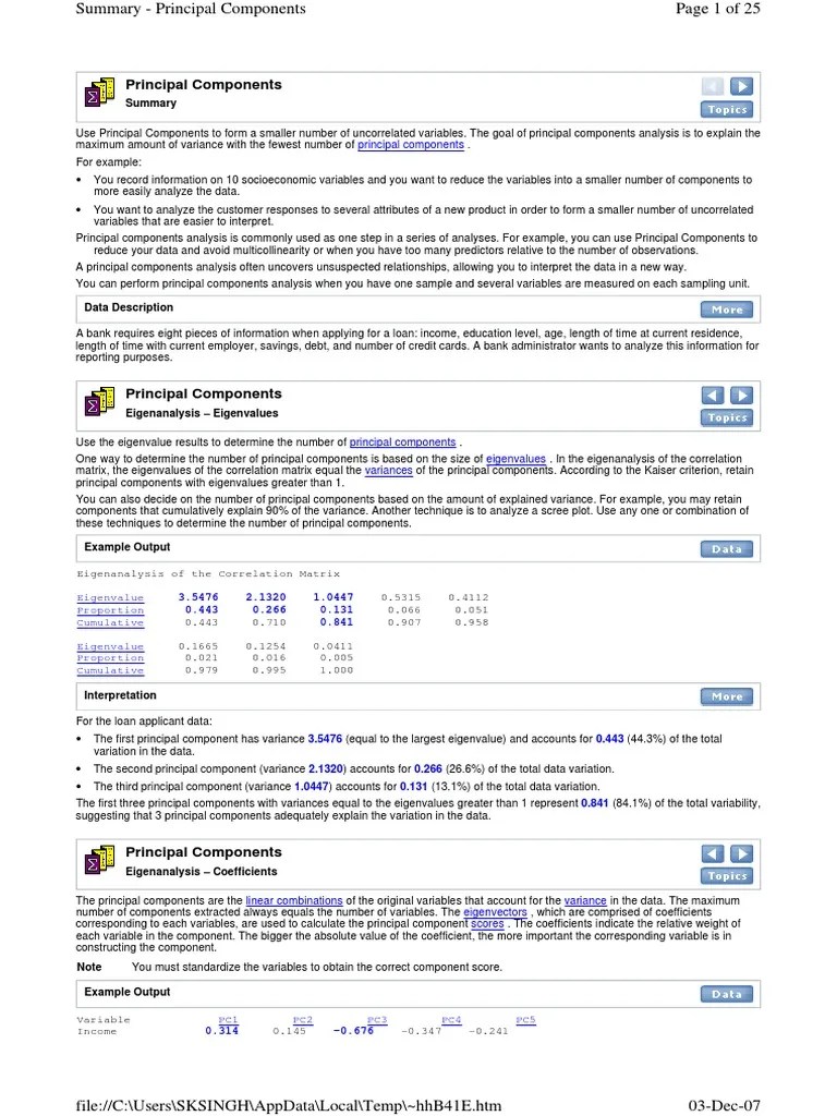 Minitab Statguide Multivariate PDF Factor Analysis Principal