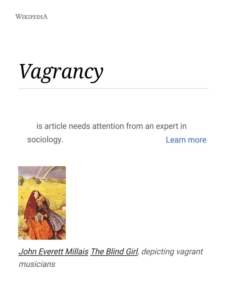 Vagrancy PDF Justice Crime & Violence