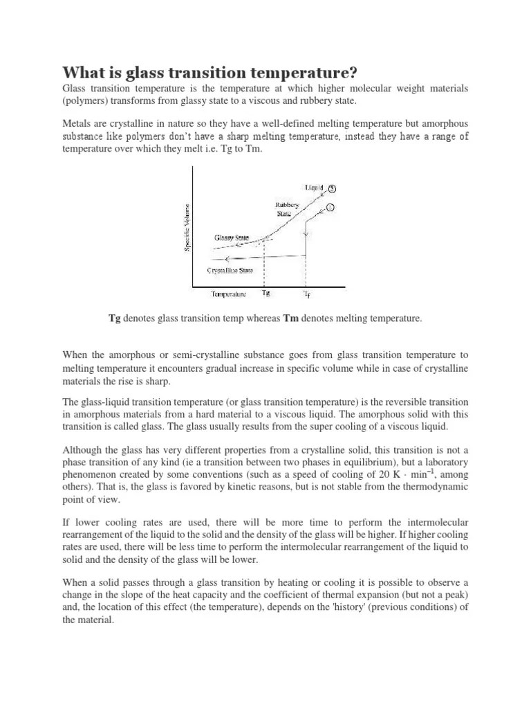 What Is Glass Transition Temperature? PDF