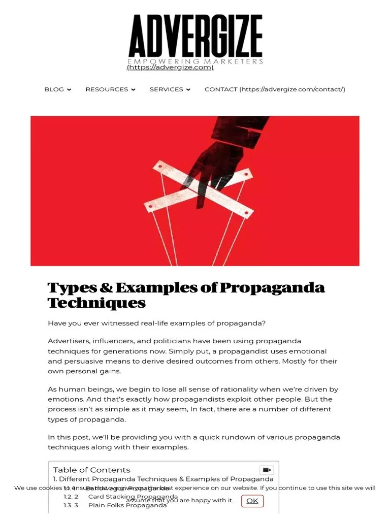 An InDepth Guide to Common Propaganda Techniques Examples of