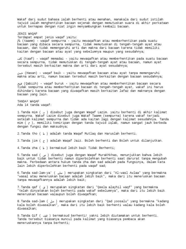 Waqaf Qabih Artinya Adalah Wakaf Yang