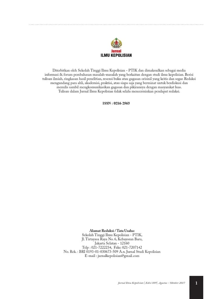Jurnal Ilmu Kepolisian | PDF